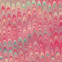 Hand Marbled Paper Combed Pattern in Reds ~ Berretti Marbled Arts